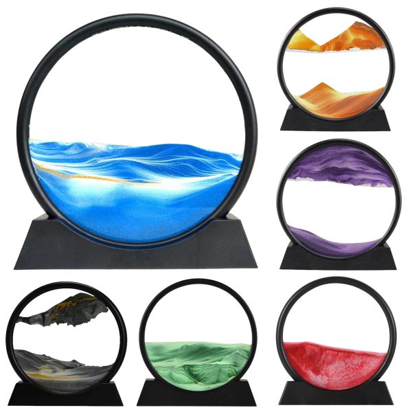 3d Moving Sand Art Picture Glass Deep Sea Sandscape In Motion Display Flowing Sand Frame Relax Crafts Christmas Decor Gifts New(random Colors)