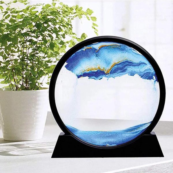 3d Moving Sand Art Picture Glass Deep Sea Sandscape In Motion Display Flowing Sand Frame Relax Crafts Christmas Decor Gifts New(random Colors)